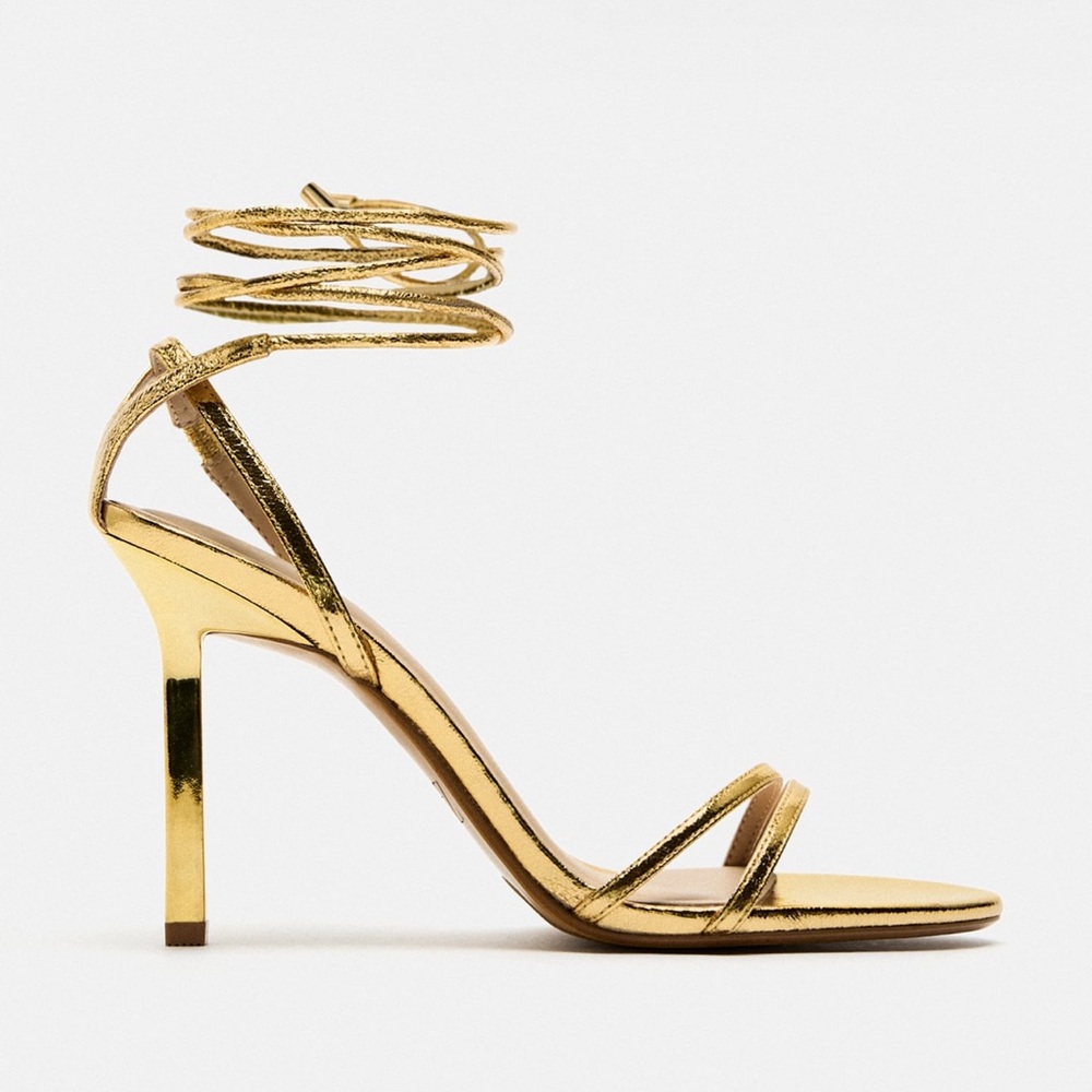 BNWOT Zara Lace Up Heeled Sandals